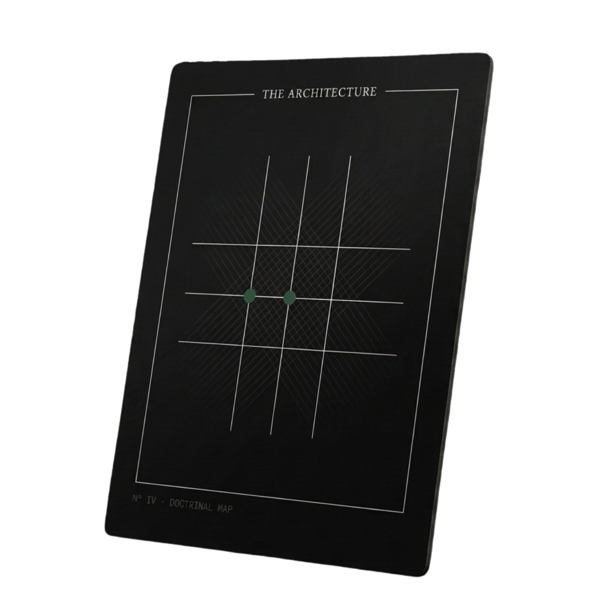 The Architecture — specimen card diagram with grid and Forest Active points